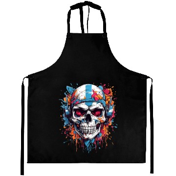 Discover Skull Givin' Raspberry Dk Aprons