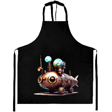 Discover Steampunk Robot Fish Creature Aprons