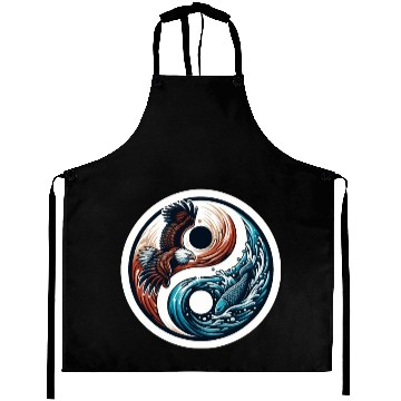 Discover Yin Yang Eagle Fish Symbol Aprons
