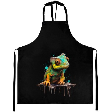 Discover Cute Chameleon for Lizard Pet Lover Aprons