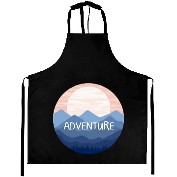 Discover Adventure Mountain Landscape Sunset Aprons