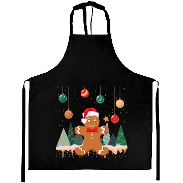 Discover Gingerbread Man Cookie Snowy Christmas Ornaments Aprons