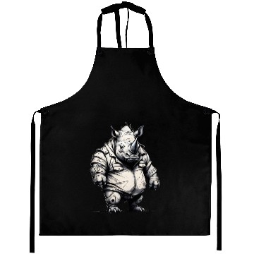Discover Combative Rhinoceros Aprons