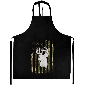 Discover Buck Deer Hunting Camouflage Flag Hunter Aprons