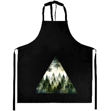 Discover Geometric Forest Triangle Aprons