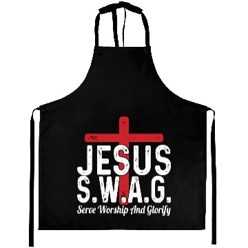 Discover Jesus Serve Worship and Pray SWAG Christian Aprons