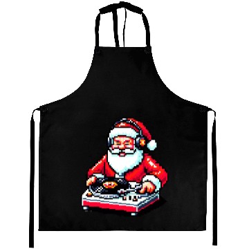 Discover Retro 8-Bit DJ Santa: A Festive Musical Spin Aprons