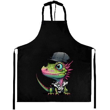 Discover Cute lizard with cap Aprons