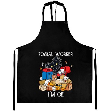 Discover I'm Ok Funny Postal Worker Aprons