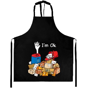 Discover I'm Ok Funny Postal Worker Aprons