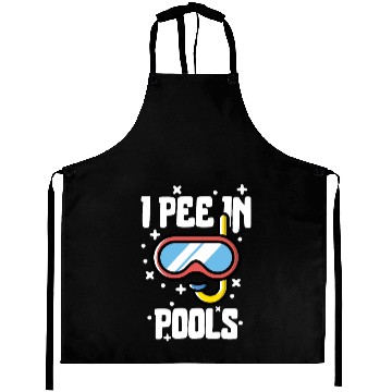Discover I Pee In Pools Funny Swimming Goggles White Text Aprons