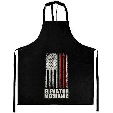 Discover Elevator Mechanic Maintenance USA Flag Technician Aprons
