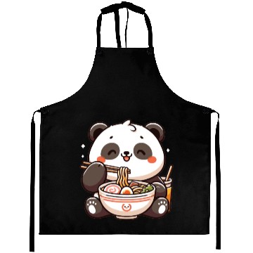Discover Cute Panda Eats Ramen Noodles Pandas Ramen Aprons