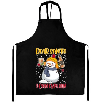 Discover Snowman Dear Santa I can Explain Funny Aprons