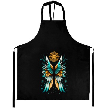 Discover Angel Wings Embracing Snowflakes Aprons