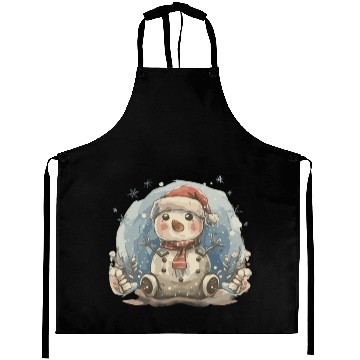 Discover Christmas Golf Snowman Santa Hat Gift design Aprons