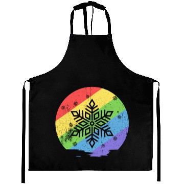 Discover Christmas snowflake rainbow Aprons