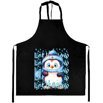 Discover Let it Snow Winter Penguin Aprons