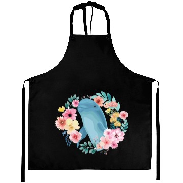 Discover Dolphin Flower Floral Aprons