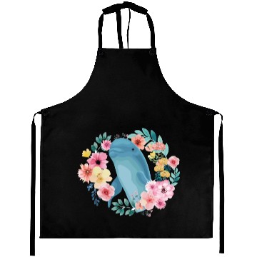 Discover Dolphin Flower Floral Aprons
