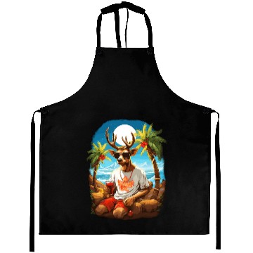 Discover Tropical Reindeer Holiday Escape Aprons