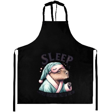 Discover Sleepy Capybara in Comfy Pajamas Aprons