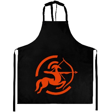 Discover Zodiac Sagittarius Arc Icon Minimalistic In Red Aprons
