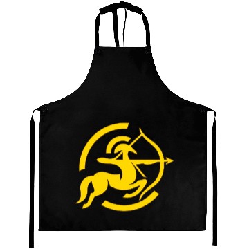 Discover Zodiac Sagittarius Arc Icon Minimalistic Gold Aprons