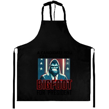 Discover Bigfoot For President Aprons