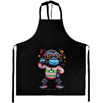 Discover Gorilla With Sunglasses Aprons