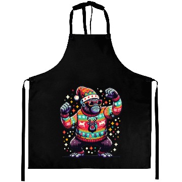 Discover Gorilla With Sunglasses Aprons