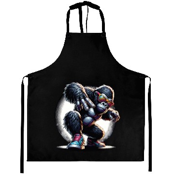 Discover Gorilla With Sunglasses Aprons