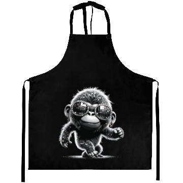 Discover Gorilla With Sunglasses Aprons