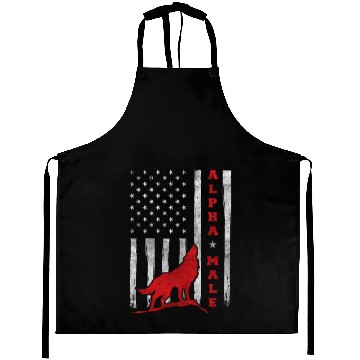 Discover Patriotic American Wolf US Flag Aprons