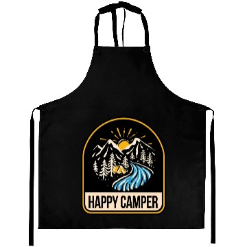 Discover Happy Camper Camping Campfire Tent Aprons
