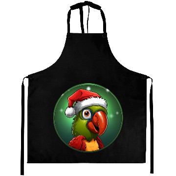 Discover Parrots Christmas Aprons