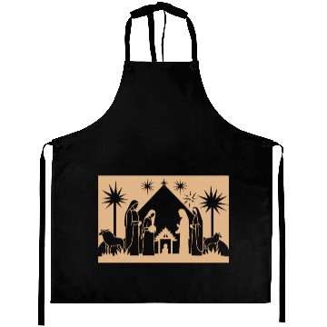 Discover Nativity Scene with Mary Joseph Baby Jesus Aprons
