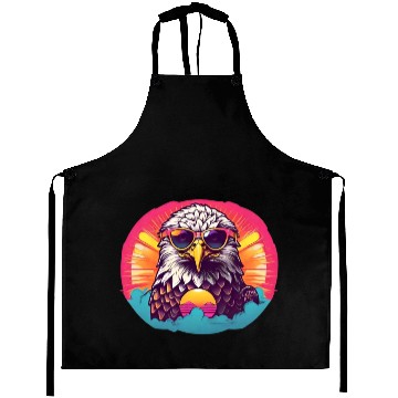 Discover Retro Neon eagle - Retro sunset Aprons