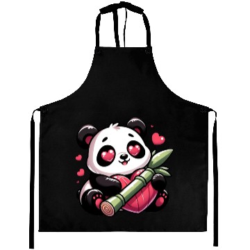 Discover Panda Heart Eye Patches Valentine's Day Bamboo Aprons