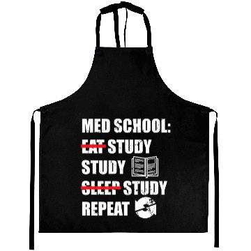 Discover Eat Study Sleep Repeat Funny Medical Student Aprons