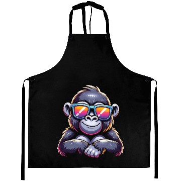 Discover Gorilla With Sunglasses Aprons