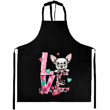 Discover Chihauhau Dog I Love My Dog Valentines Day Aprons