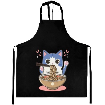 Discover te cat ramen noodles neko kawaii funny Aprons