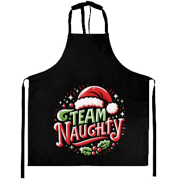 Discover Team Naughty Funny Christmas Aprons