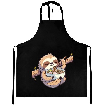 Discover Cute Sloth Eats Ramen Noodles Sloths Ramen Aprons