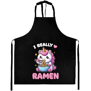 Discover Cute Unicorn Eats Ramen Noodles Unicorns Ramen Aprons