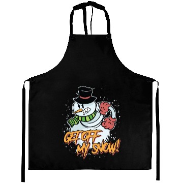 Discover Snowman Get Off my Snow! Angry Snowmen Lover Aprons