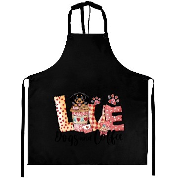 Discover Daschund Coffee Lover Dog Mom Valentines Day Aprons