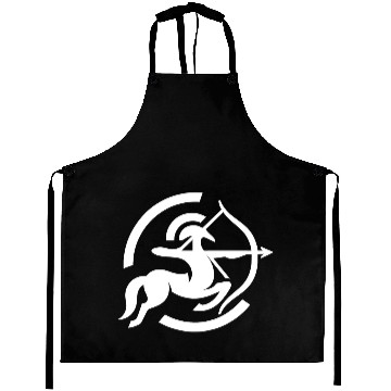 Discover Zodiac Sagittarius Arc Icon Minimalistic White Aprons