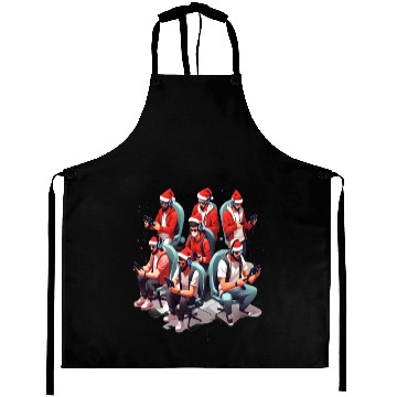 Discover Console Claus Crew, Santa-Hat Gaming Squad Aprons